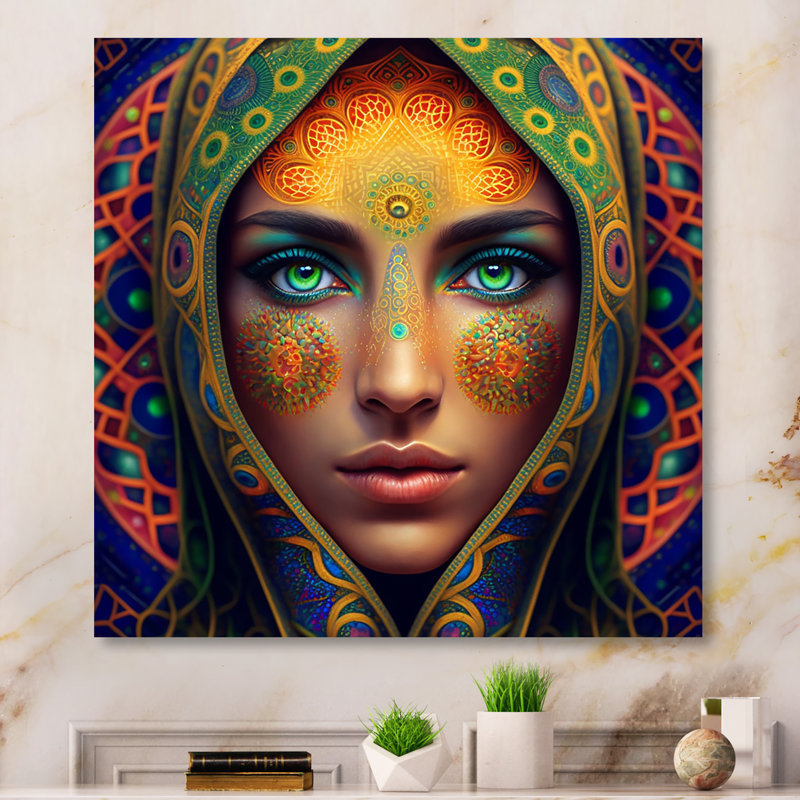 - Décoration murale en métal femme arabe, H 16 po x l 16 po x P 1 po