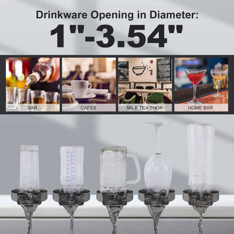 Rince-verre pour évier de cuisine, laveuse de tasses pour évier, Nickel brossé