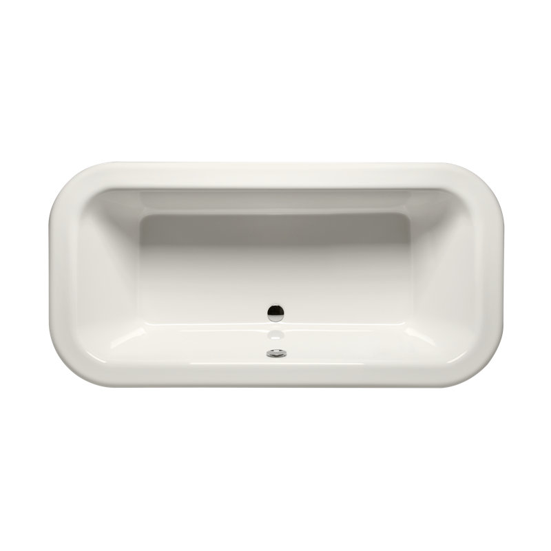 Pebble 72" x 36" Drop in Combination Acrylic Bathtub with Heater, Biscuit