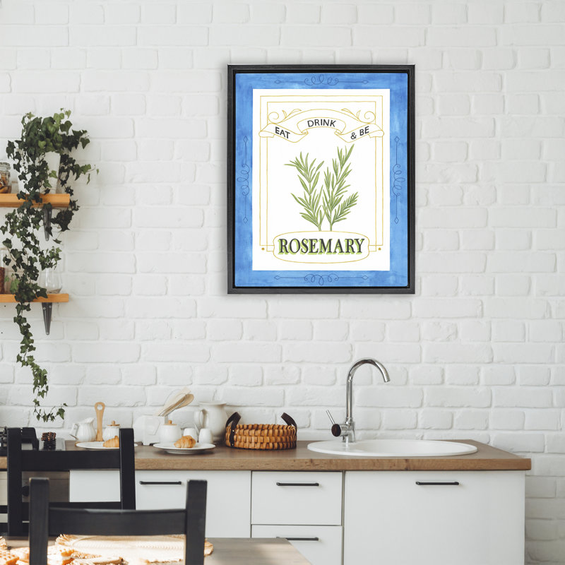 Cadre flottant Eat Drink & Be Rosemary, design par Lara Beeston, Cadre flottant noir de jais, H 21 po x l 17 po