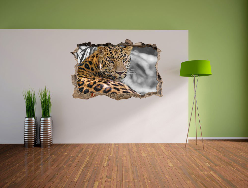 Entspannender Leopard Wandsticker