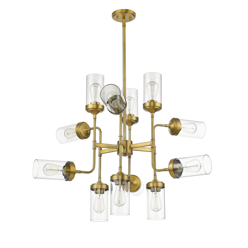 Grantham 12 - Light Steel Dimmable Sputnik Modern Linear Chandelier
