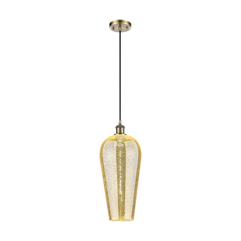 Mini-luminaire suspendu 1 lumière Ballston - Amiina, Mercure, Laiton antique