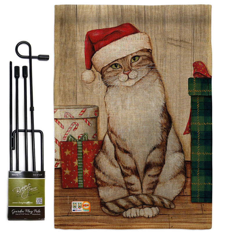 Ensemble de drapeaux 19 x 13 po Kachazor Christmas Kitty Winter Impressions