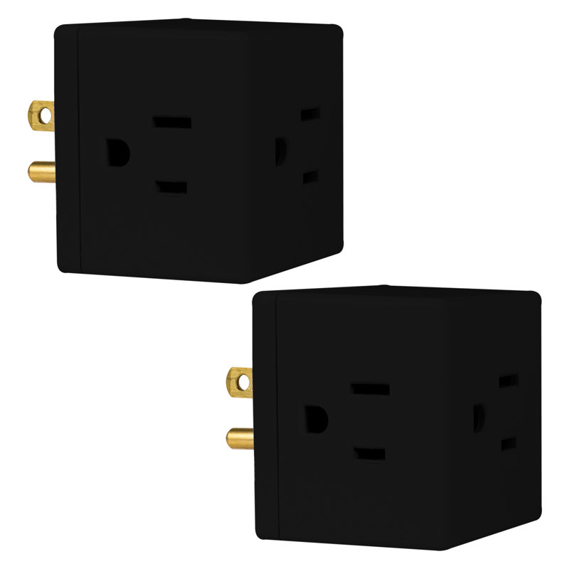 PHilips 3-Outlet Grounded Cube Tap, Black, SPS3002BC/37