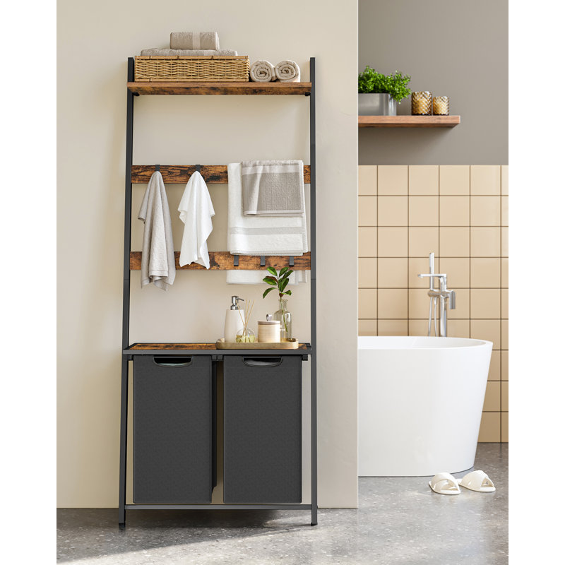 Laundry Hamper, Rustic Brown/Black