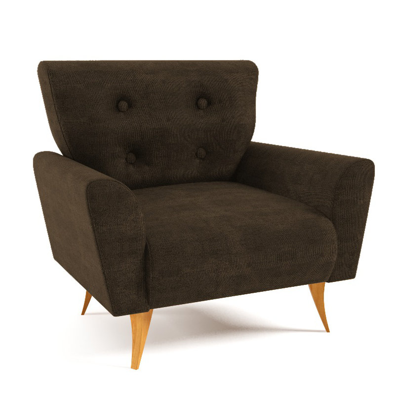 Avalon Upholstered Armchair, Dark Brown