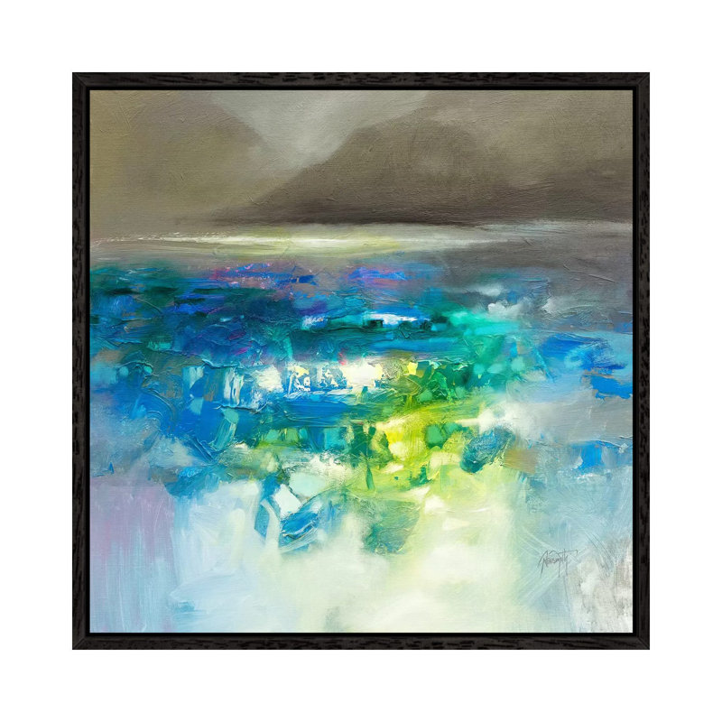 Fluid Dynamics I 1 Piece Painting on Canvas, 93.98 cm H x 93.98 cm W, Black Framed