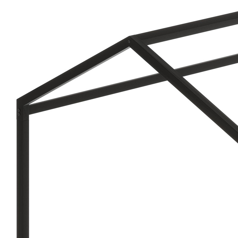 Lit de plancher minimaliste de style maison pour dormeurs indépendants, Lit double, Noir