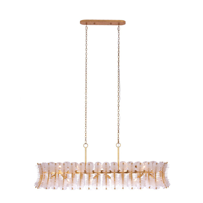 Gossamer 12 LT Oxidized Gold Leaf Linear Pendant Kalco