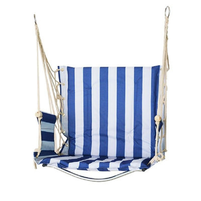 Chaise hamac portable en coton suspendue - Bleu