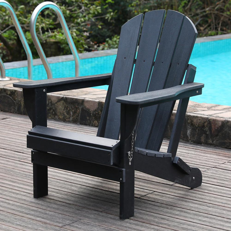 Chaise pliante d'extérieur Adirondack, Noir