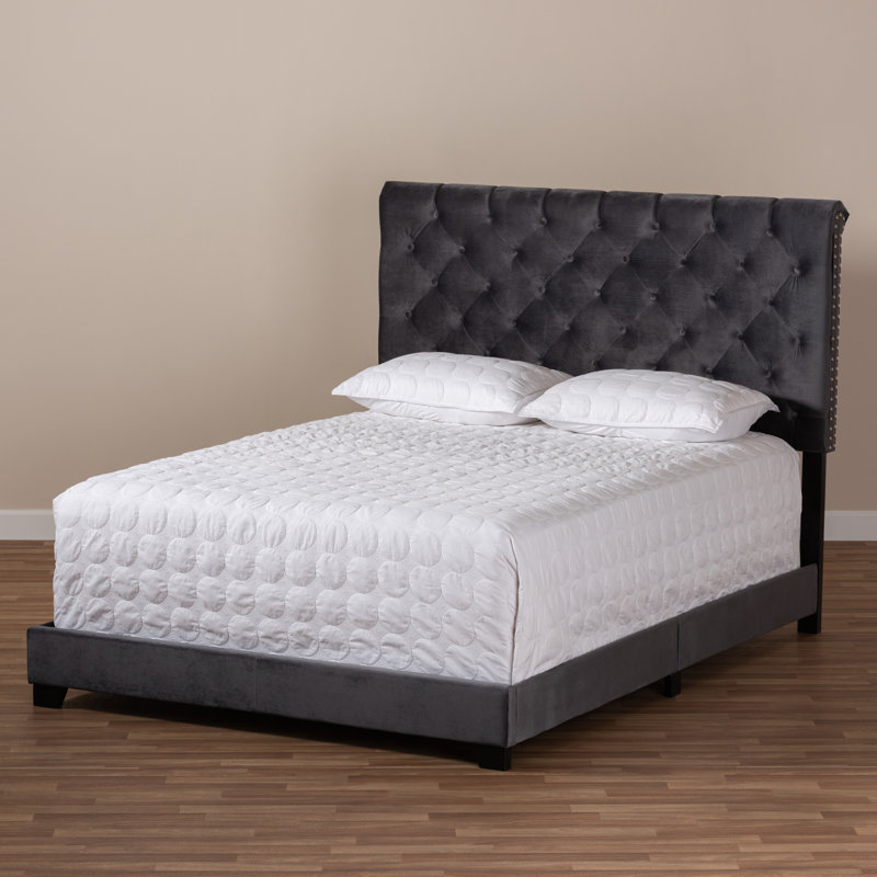 Colleyville Upholstered Standard Bed, Dark Gray, Queen