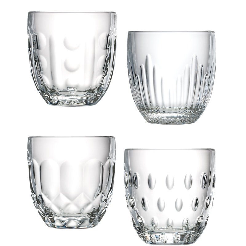 8oz Clear Semi-Handmade Glassware Set of 4