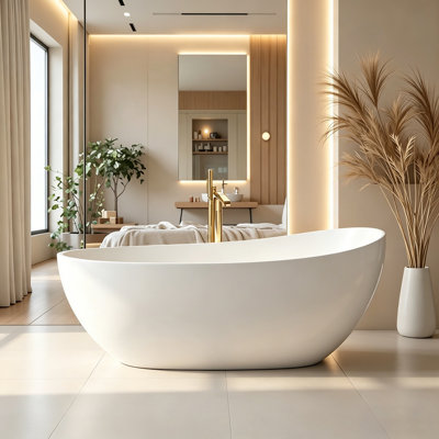 63" Solid Surface Freestanding Bathtub