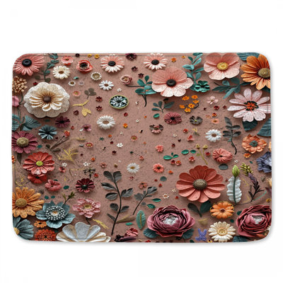 Tapis de bain floral Boho