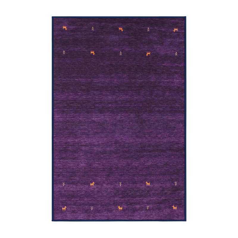 Tapis de zone mauve contemporaine, Rectangle 4 pi x 6 pi