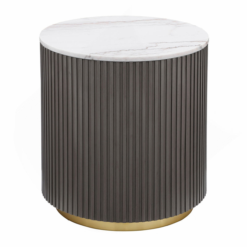 Table de bout blanche et gris anthracite