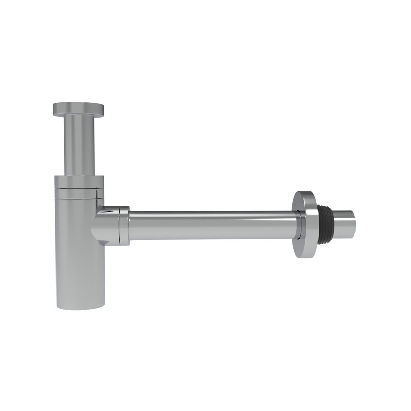 Modern Extendable Round Bottle P Trap with 1.5" Drain Opening, Chrome