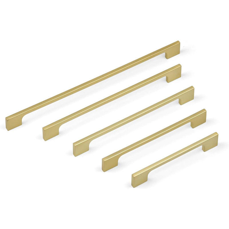 Slim Squared D-Bar Handles in Multiple Finish Variations, 160mm, Polished Chrome
