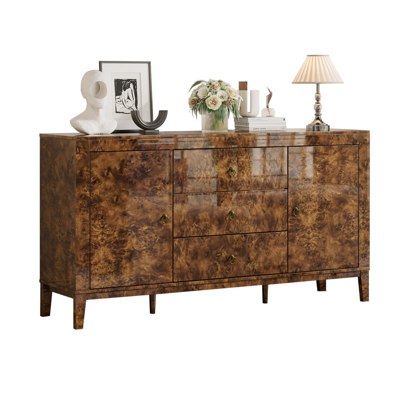 Breakwater Bay Adamarys Burl Wood Sideboard Buffet
