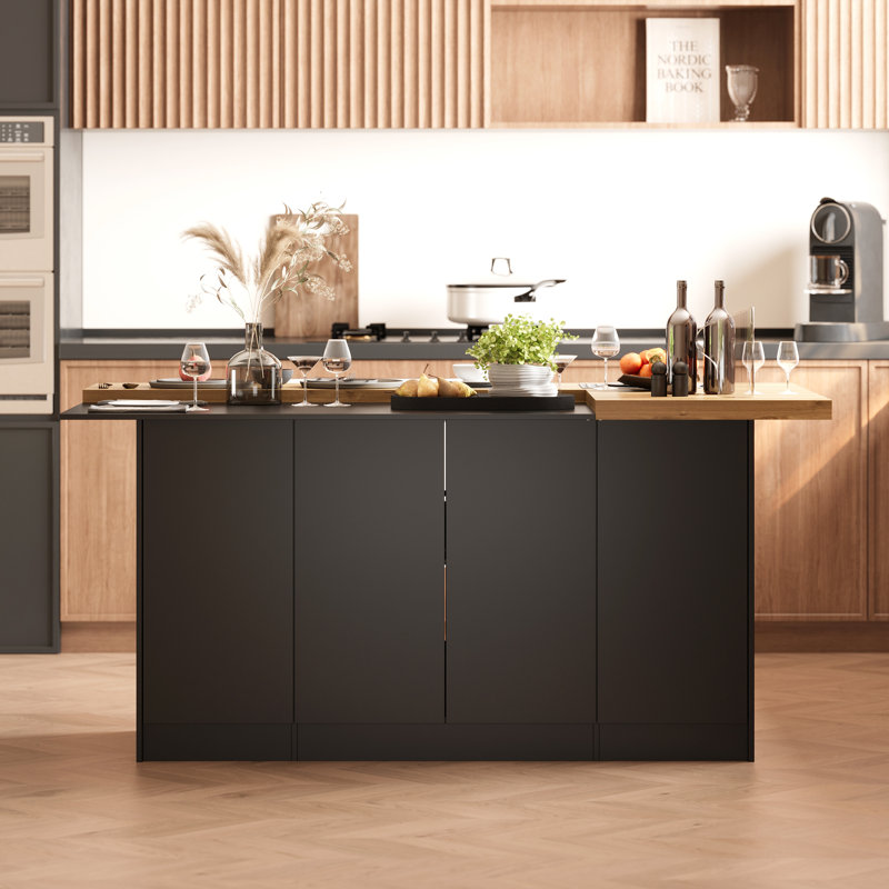 Îlot de cuisine moderne avec rangement solide
