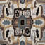 Tapis gris et beige 7 'Medallion