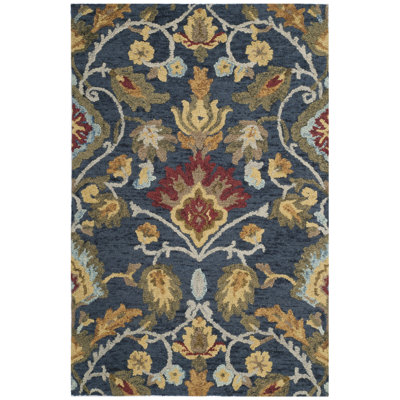 Floral Wool Hand Woven Area Rug