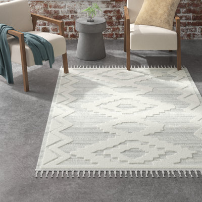 Tapis gris / blanc Lauri Southwestern