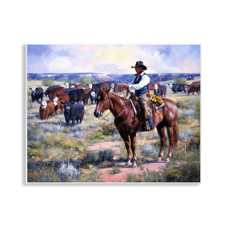 «Cowboy Rounding Up Bétail», art par Jack Sorenson