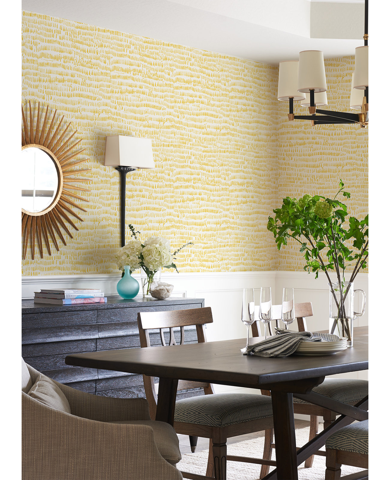 Bartlow Modern Abstract Wallpaper, Yellow