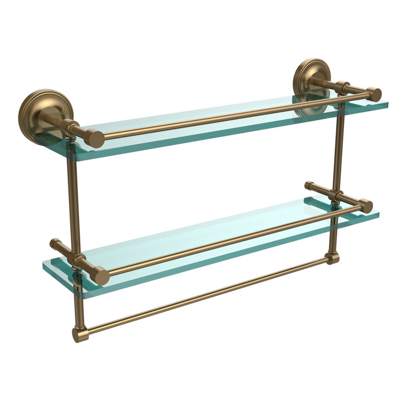 Adria 2 Piece Tiered Shelf with Towel Bar, Brushed Bronze