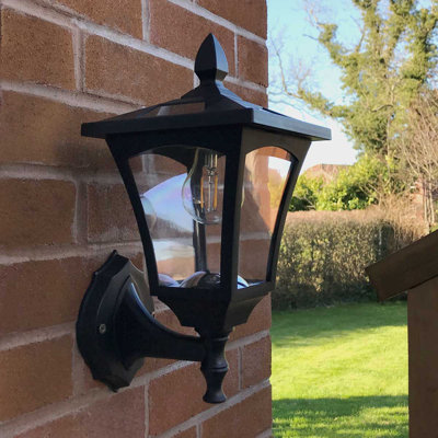 Byers Black 34cm H Solar Powered Integrated LED Outdoor Wall Lantern