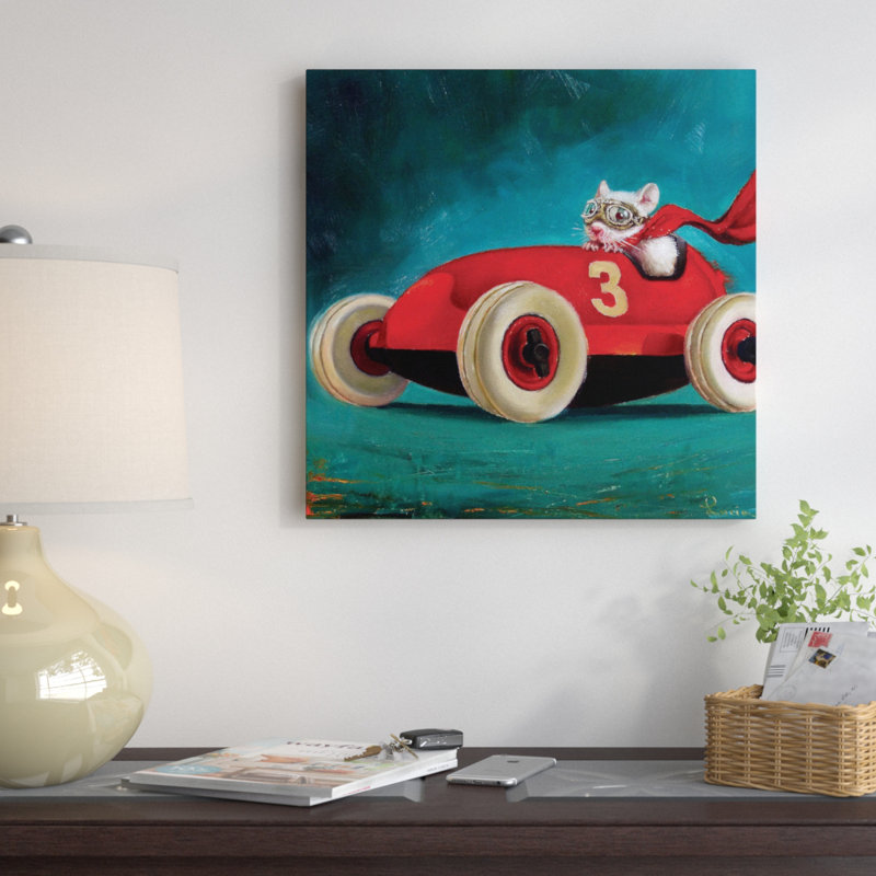 « speed racer », art sur toile, H 12 po x l 12 po x P 1,5 po, Toile tendue, Pas de tapis