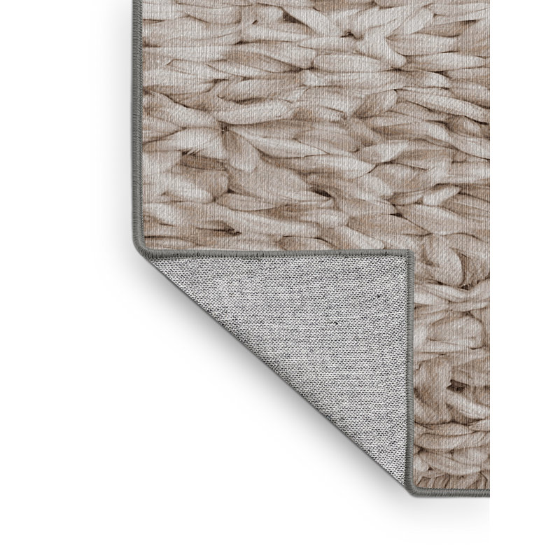 Machine Washable Gray Area Rug, Rectangle 3' x 5'
