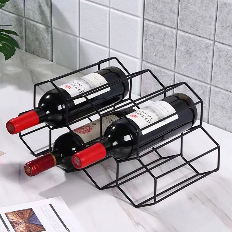 Cayle Tabletop Wine Bottle Rack Black