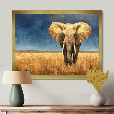 Éléphant dans les plaines d'Afrique I - éléphant, art mural sur toile