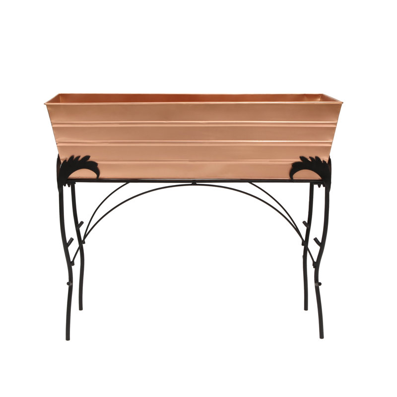 Lawrence Hill Metal Elevated Planter, Copper, 30"H x 35.25"W x 11"D