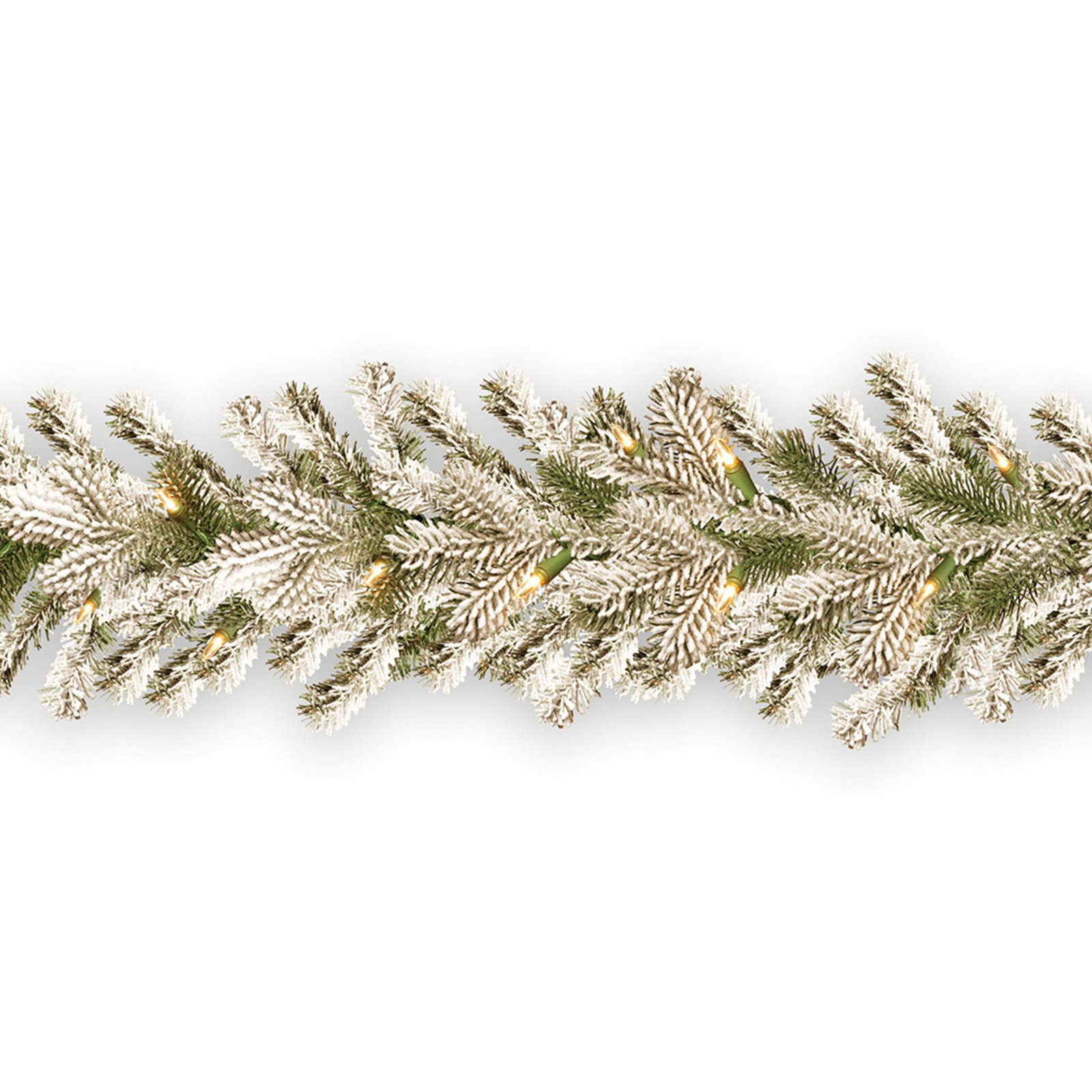 108" Frosted Pre-Lit Spruce Garland