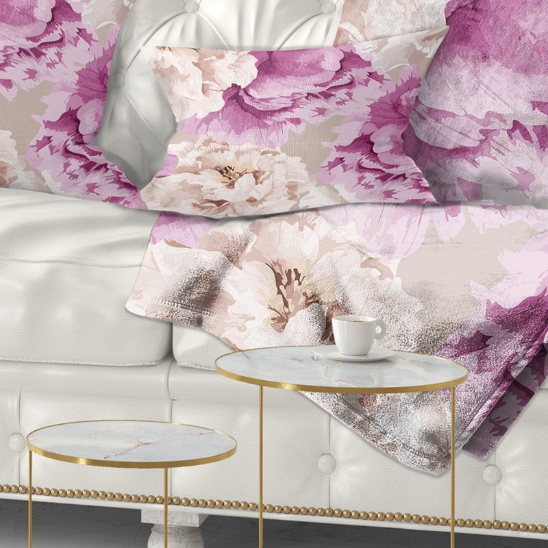 Motif floral pivoine - Coussin décoratif à imprimé floral
