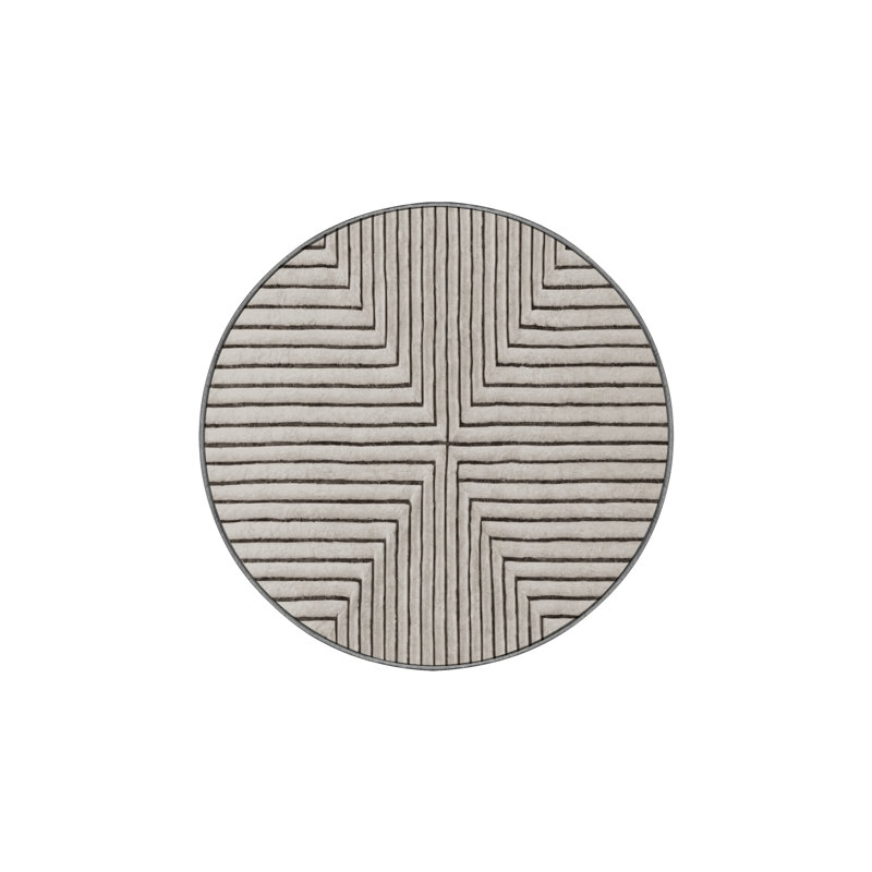 Silky Soft Plush Gray Area Rug, Round 6'