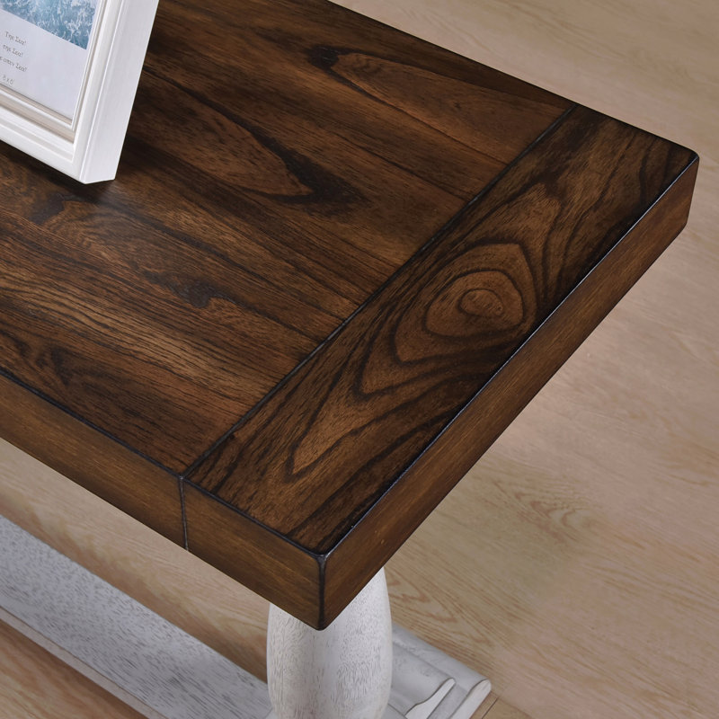 Console 30 po avec pieds en piédestal, rustique pour le salon