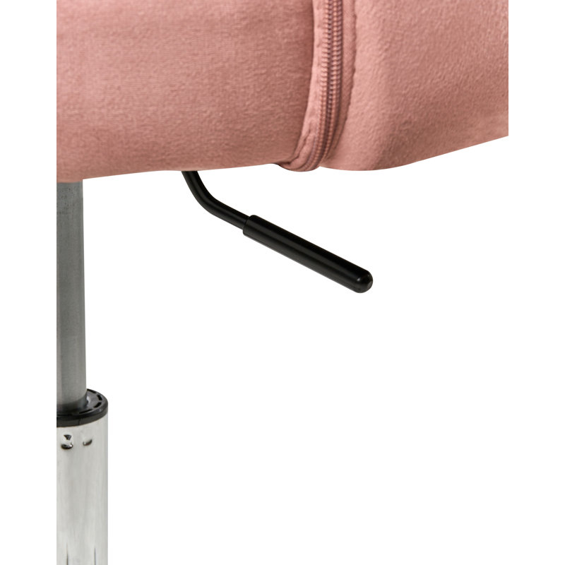Office Chair, Velvet, Pink, Silver