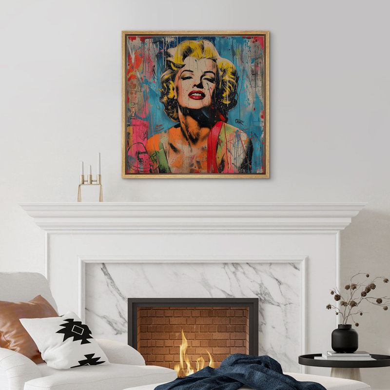 «Pop Urban Street» par Marilyn Monroe, graffiti éclatant, Portrait de la chambre de la jeune fille, impression sur toile encadrée