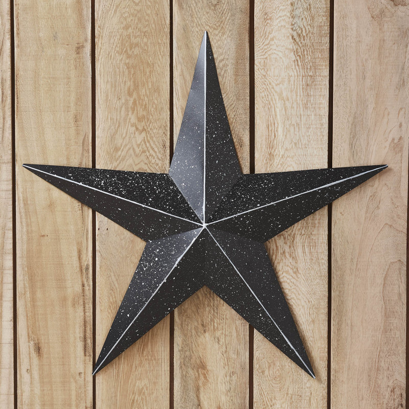  Festive Metal Star Wall Decor, 24" H x 24" W x 2.5" D, Black