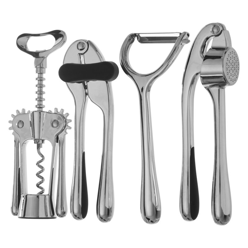Symple Stuff Paragon 5 Utensil Set, Chrome