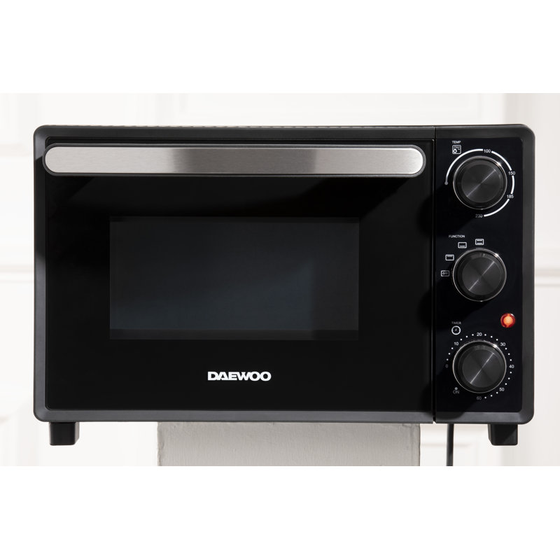 Daewoo 23L Electric Mini Oven 1300W Adjustable 90C - 230C Temperature Control 60min Timer For Bake Grill Toast Space Saving