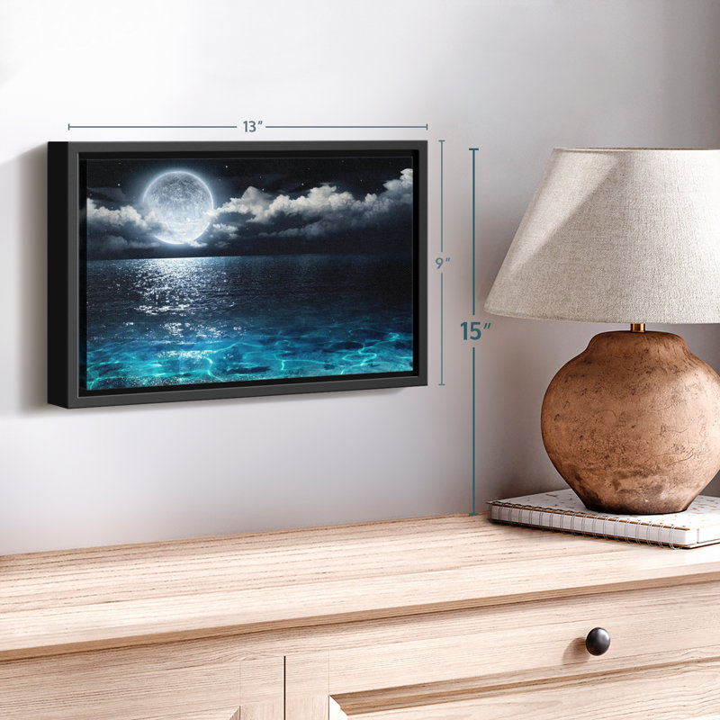 Impression sur toile romantique pleine lune, H 9 po x l 13 po