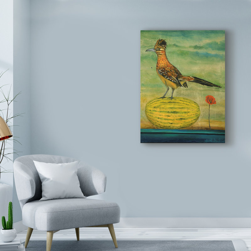 « roadrunner », reproduction de peinture à l’acrylique sur toile tendue, H 19 po x l 14 po x P 2 po