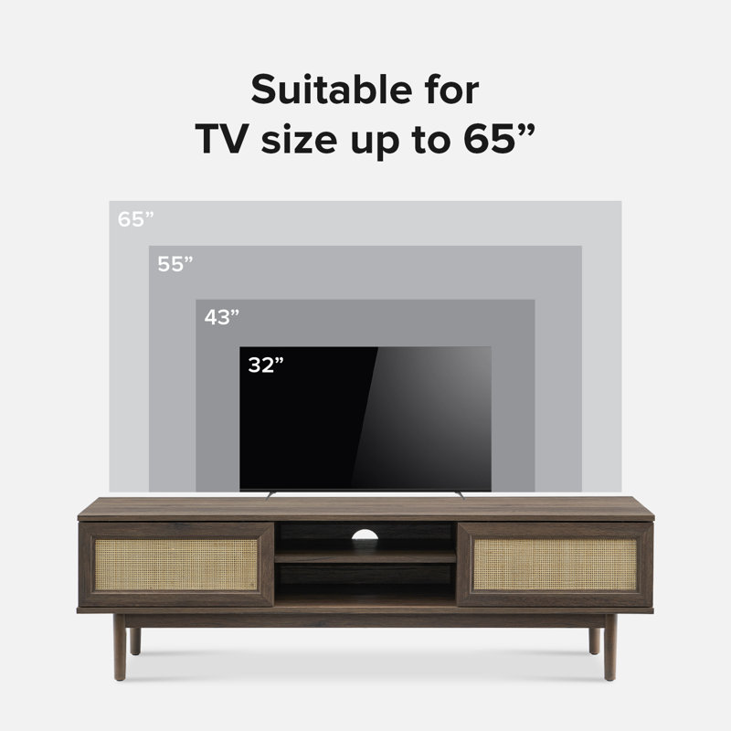 Gilus Unfinished TV Stand for TVs up to 65", Walnut